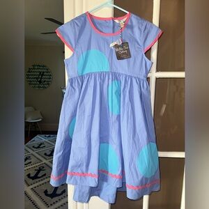 New Matilda Jane Girls 10 Blue Dress with Pink Accents